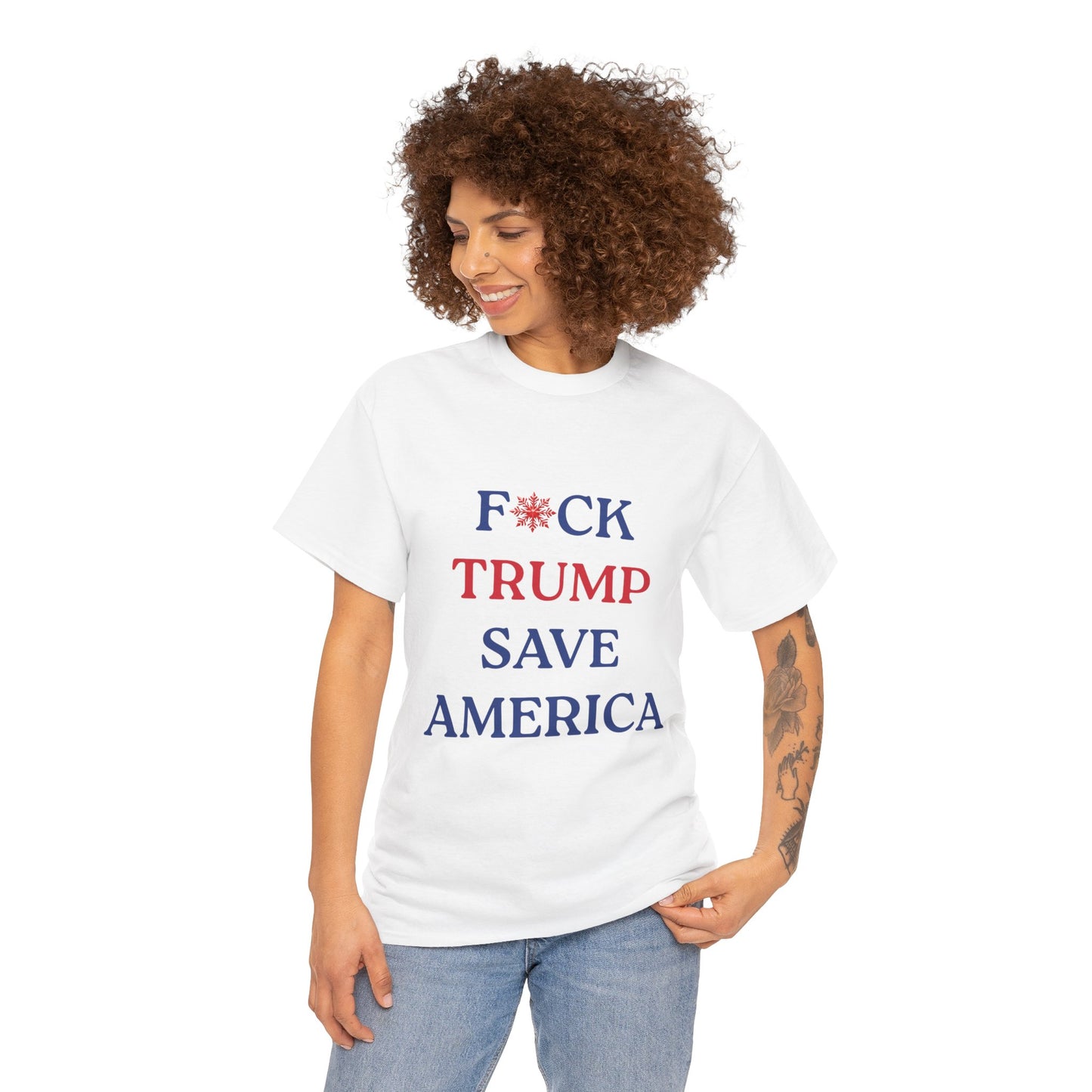 F*CK TRUMP SAVE AMERICA - Political Statement Unisex Heavy Cotton Tee