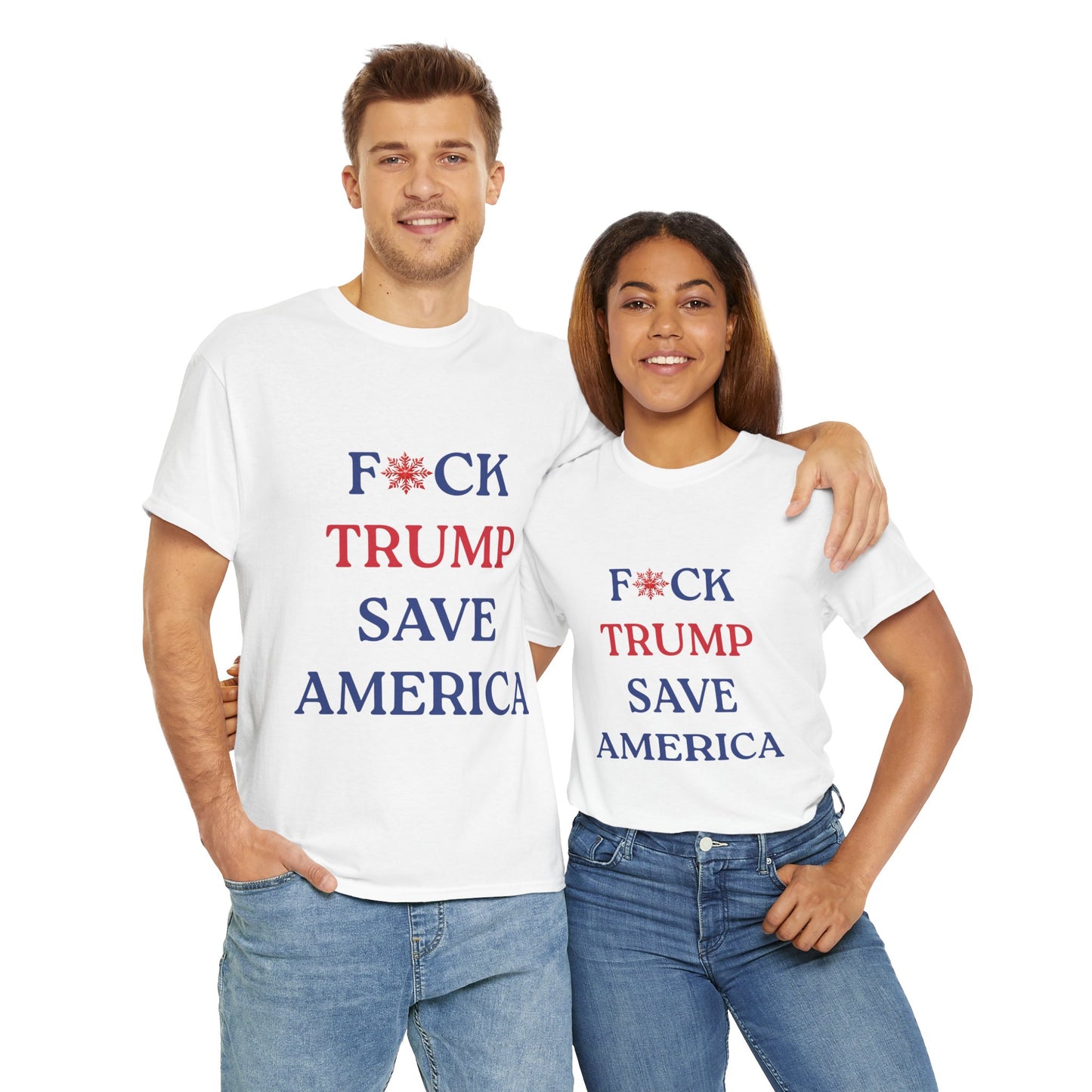 F*CK TRUMP SAVE AMERICA - Political Statement Unisex Heavy Cotton Tee